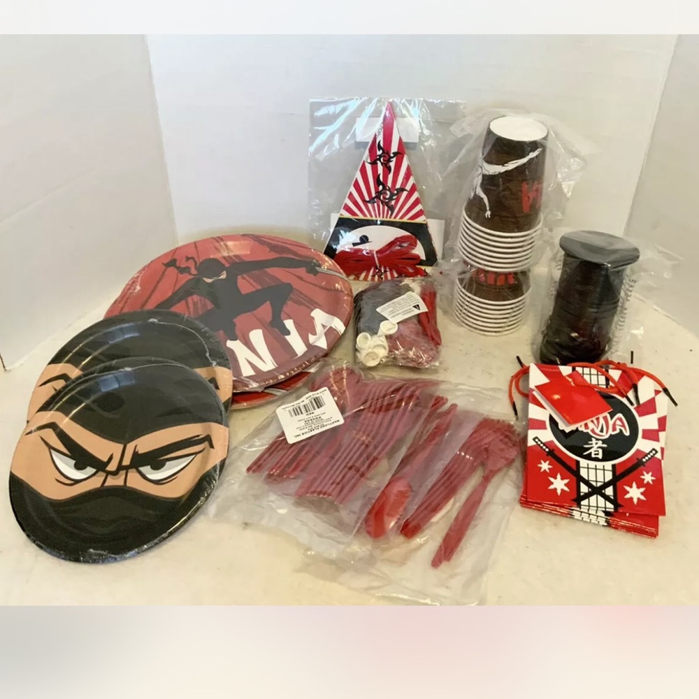 Ninja Birthday Party Supplies Set Plates Cups Balloons Bags New